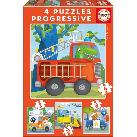 Puzzle Educa Patrulla de rescate Progresivo 6-9-12-16 Piezas - Puzzles Educa