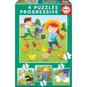 Puzzle Educa Animales de la Granja Progresivo 6-9-12-16 Piezas Puzzle Educa Animales de la Granja Progresivo 6-9-12-16 Piezas Puzzles Educa - 1