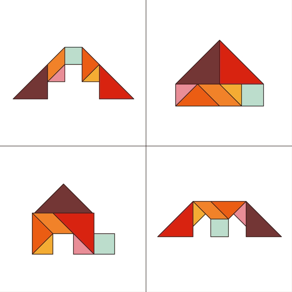 Arquitectura compleja con piezas de tangram