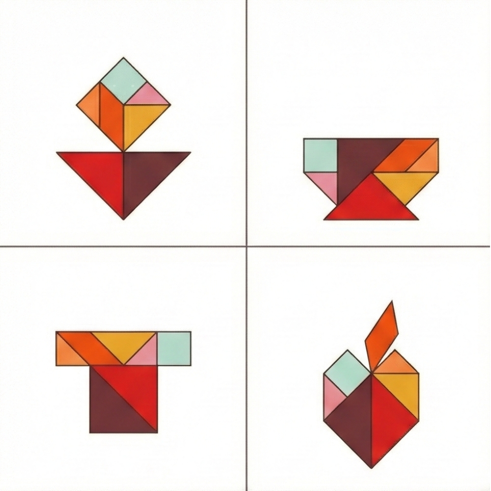 Plantillas tangram objetos fáciles